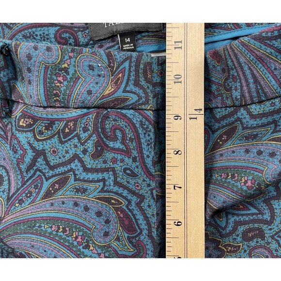 Talbots Paisley Dress Pants 14 Womens Hampshire Teal Psychedelic Colorful - Picture 8 of 8